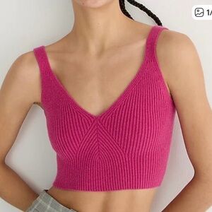J Crew Cashmere Blend Cropped Sweater Tank, size L, NWT